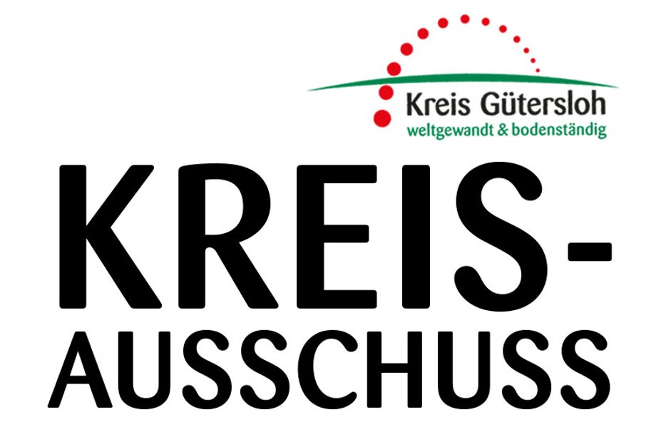 Grafik Kreisausschuss - Schriftzug Kreisausschuss zusammen mit der Dachmarke des Kreises Gütersloh