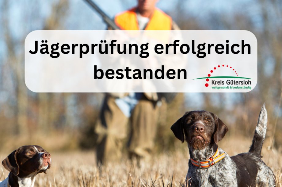 Ein Jäger und zwei Hunde