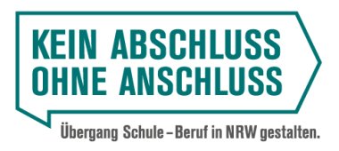 Das Logo des Landesvorhabens "Kein Abschluss ohne Anschluss - Übergang Schule-Beruf in NRW"